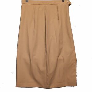 Barry Bricken Beige Wool Skirt Size 8